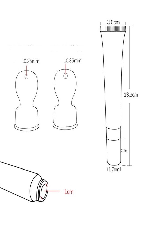 TEONEI Empty Eye Cream Squeeze Tubes,Lip Gloss Squeeze Tubes,Essential oil Roller Tubes,Makeup Sample Bottles,Travel Makeup Squeeze Bottles,2PCS - Image 5
